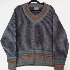 Pendleton "Country Traditionals" 100% Wool V-Neck Sweater